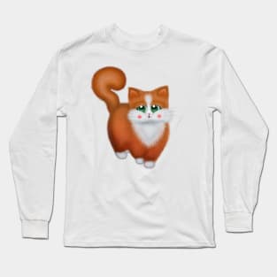 Cute Ginger Cat Long Sleeve T-Shirt